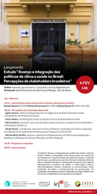Convite - Avanço e integração das políticas de clima e saúde no Brasil