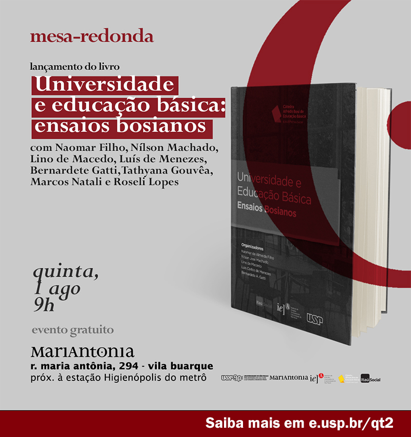 Convite de lançamento do livro impresso "Universidade e Educação Básica"