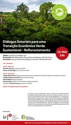 Convite Diálogos Setoriais para uma Transição Econômica Verde Sustentável - Reflorestamento