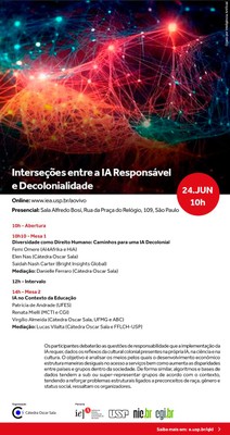 Convite do seminário "Interseções entre a IA Responsável e Decolonialidade"
