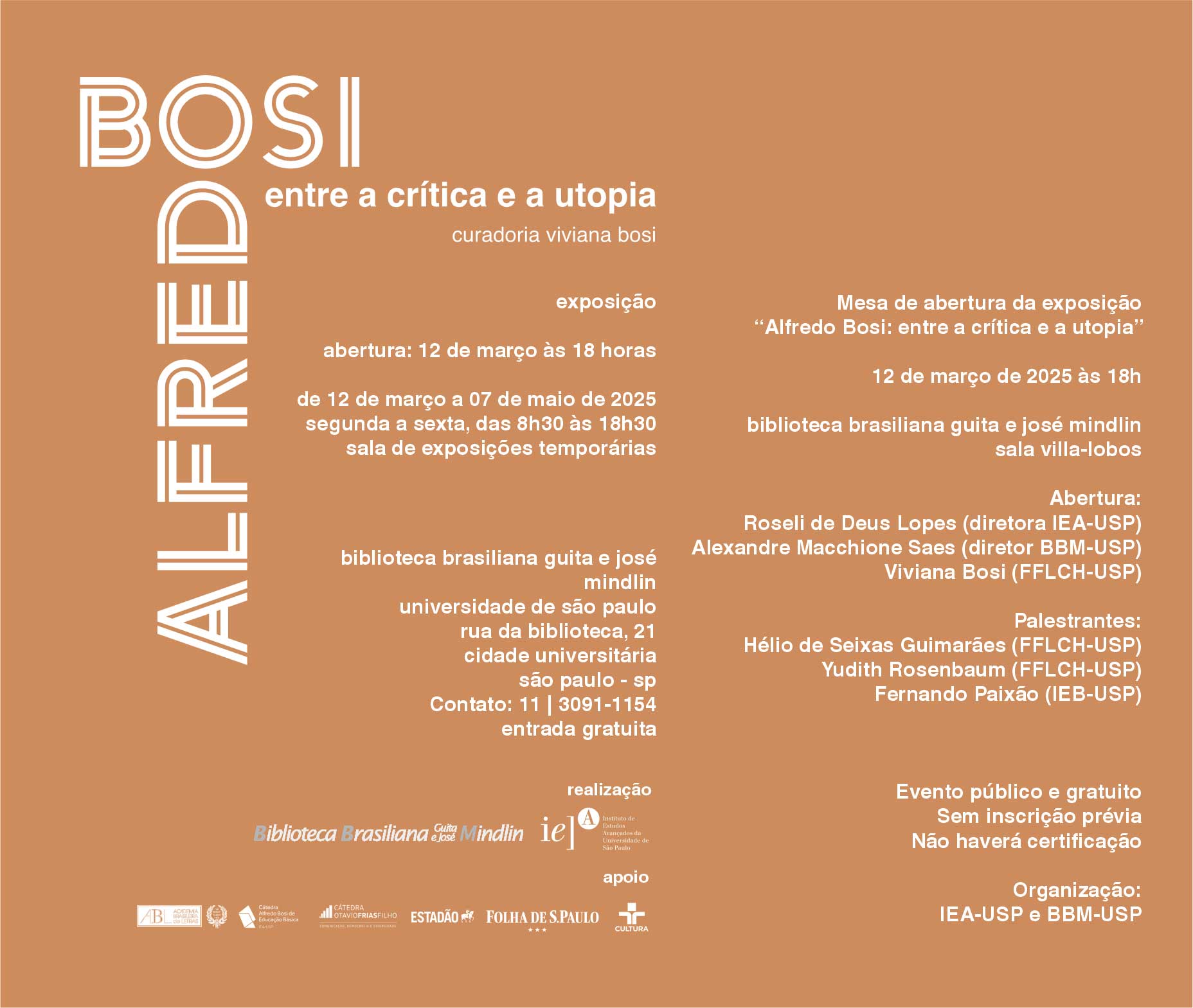 Convite Exposição Alfredo Bosi