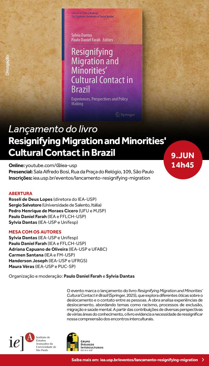 Convite Lançamento do Livro "Resignifying Migration and Minorities’ Cultural Contact in Brazil"