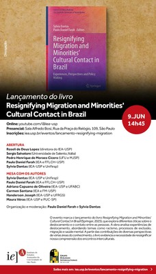 Convite Lançamento do Livro "Resignifying Migration and Minorities’ Cultural Contact in Brazil"