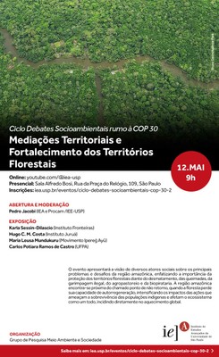 Convite "Mediações Territoriais e Fortalecimento dos Territórios Florestais"