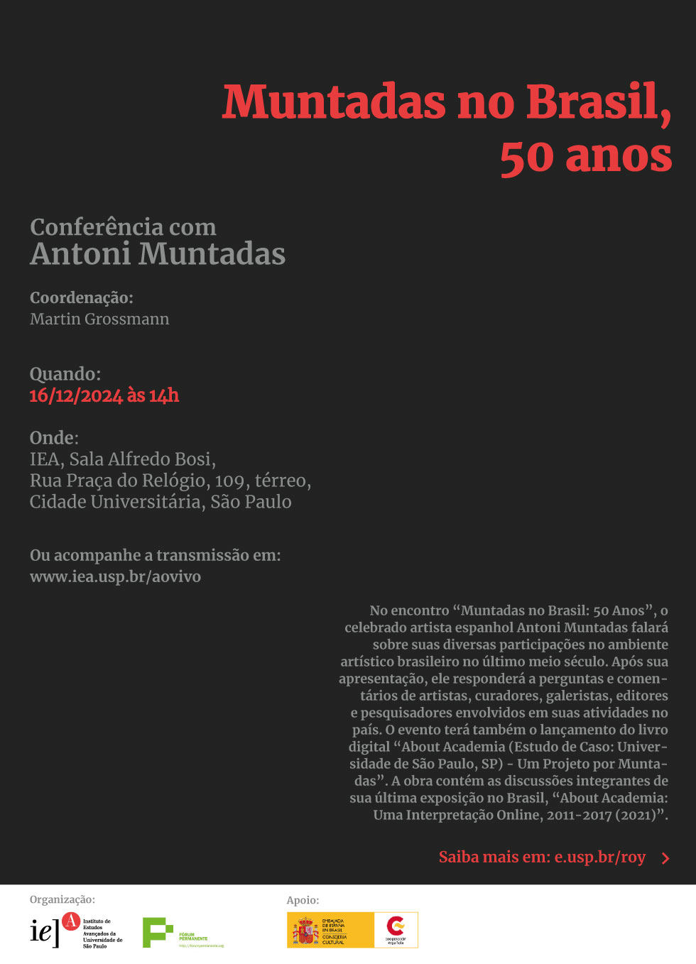 Convite - Muntadas no Brasil, 50 anos