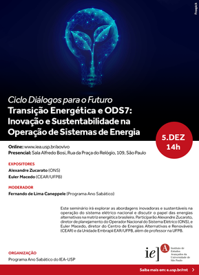 Convite - Inovação e Sustentabilidade na Operação de Sistemas de Energia