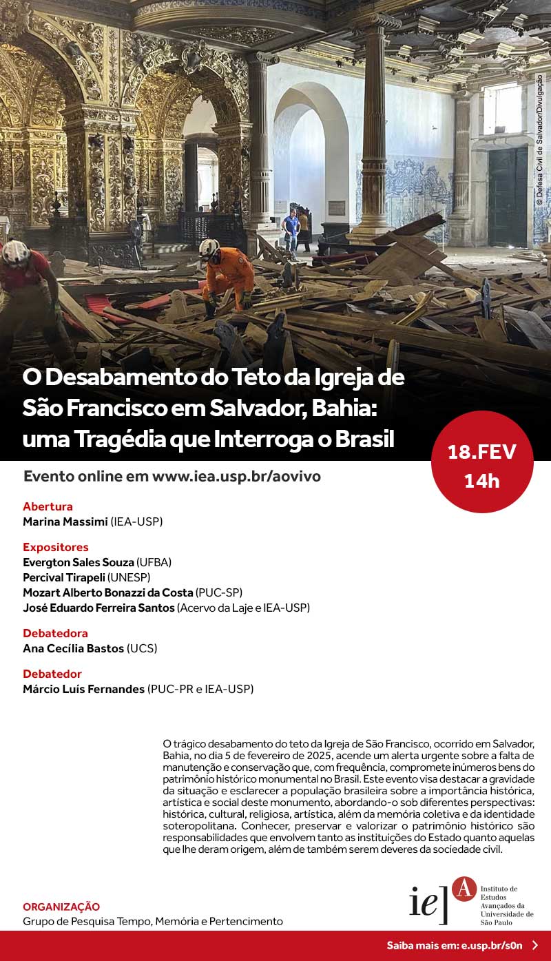 Convite "O Desabamento do Teto da Igreja de São Francisco em Salvador'