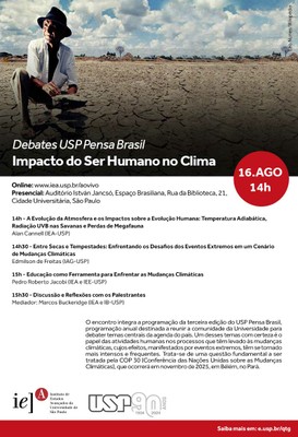 Convite para o debate do USP Pensa Brasil "Impacto do Ser Humano no Clima"