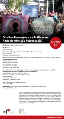 Convite para o seminário "Direitos Humanos e as Práticas na Rede de Atenção Psicossocial"
