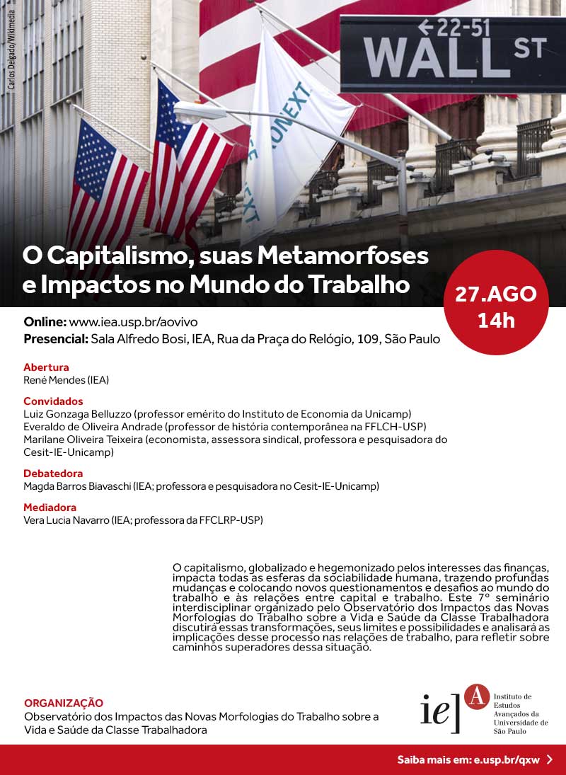 Convite para o seminário "O Capitalismo, suas Metamorfoses e Impactos no Mundo do Trabalho"