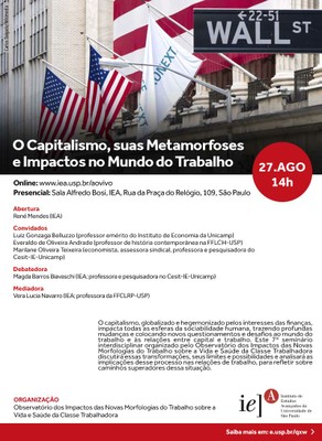 Convite para o seminário "O Capitalismo, suas Metamorfoses e Impactos no Mundo do Trabalho"
