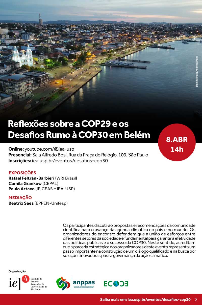 Convite Reflexões sobre a COP29 e os Desafios Rumo à COP30 em Belém