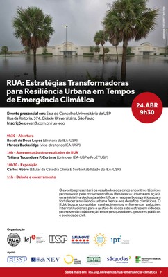 Convite RUA Estratégias Transformadoras para Resiliência Urbana em Tempos de Emergência Climática