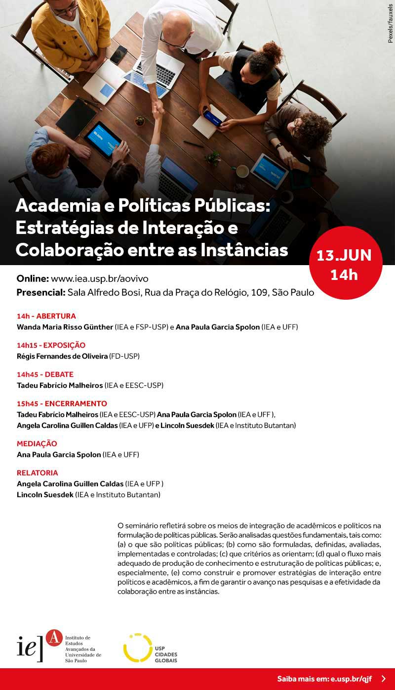 Convite: Seminário "Academia e Políticas Públicas: Estratégias de Interação e Colaboração entre as Instâncias" 