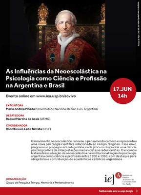 Convite: Seminário "As Influências da Neoescolástica na Psicologia como Ciência e Profissão na Argentina e Brasil"