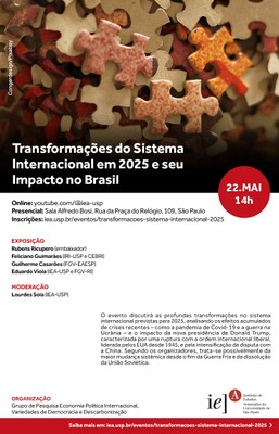 Convite Transformações do Sistema Internacional em 2025 e seu Impacto no Brasil