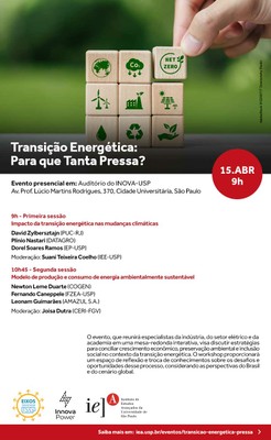 Convite Transição Energética: Para que Tanta Pressa?