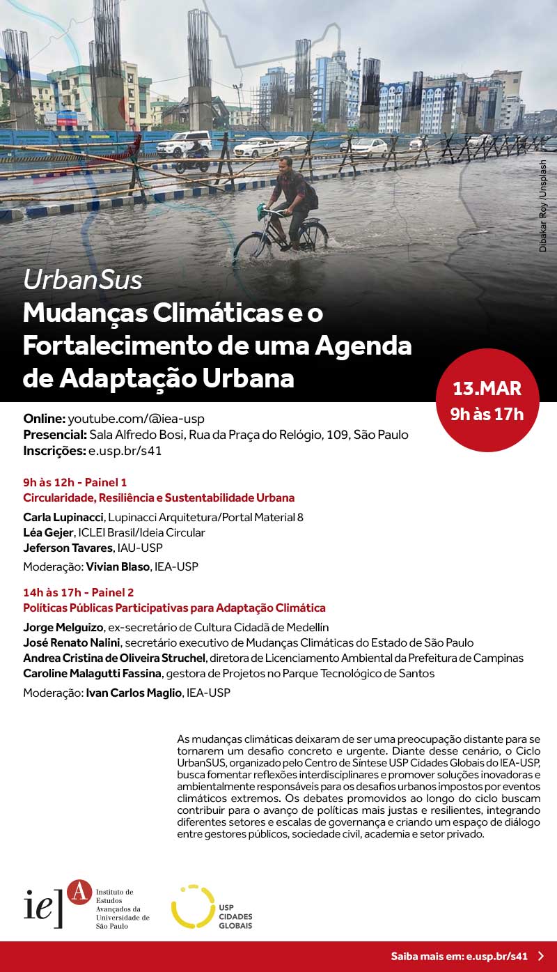 Convite UrbanSUS: Mudanças Climáticas e o Fortalecimento de uma Agenda de Adaptação Urbana