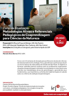 Curso "Metodologias Ativas e Referenciais Pedagógicos de Coaprendizagem para Ciências da Natureza"