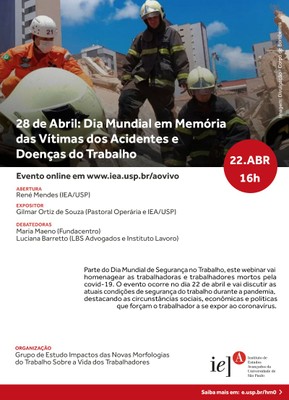 Dia Mundial em Memória das Vítimas dos Acidentes e Doenças do Trabalho