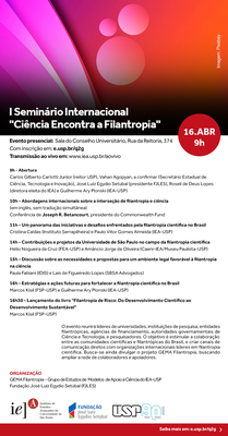 I Seminário Internacional "Ciência Encontra a Filantropia"