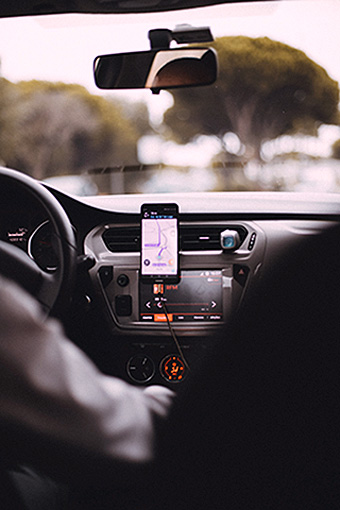 Interior de carro Uber