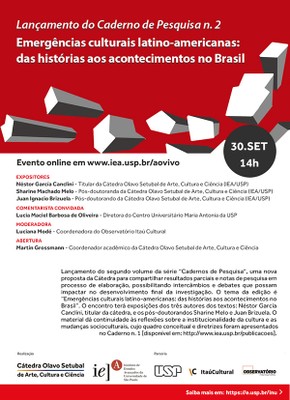 Lançamento do Caderno de Pesquisa nº 2 - Emergências Culturais Latino-Americanas: das Histórias aos Acontecimentos no Brasil