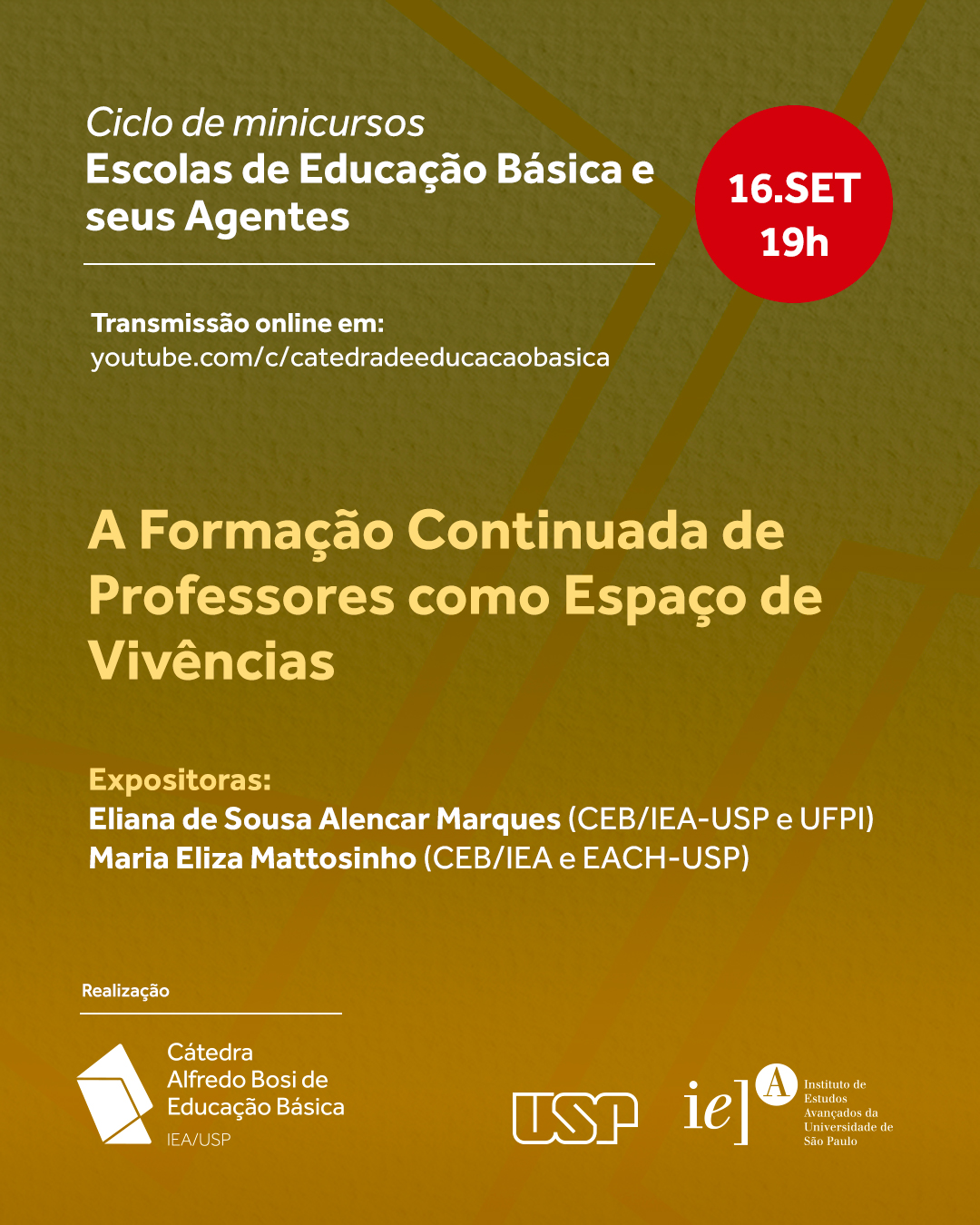 Minicurso A Formação Continuada de Professores como Espaço de Vivências