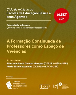 Minicurso A Formação Continuada de Professores como Espaço de Vivências
