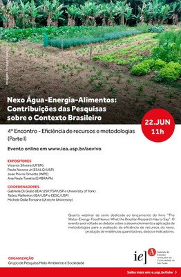 Nexo Água-Energia-Alimentos: Contribuições das Pesquisas sobre o Contexto Brasileiro (Quarto Encontro)