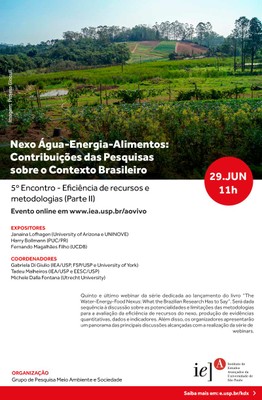 Nexo Água-Energia-Alimentos: Contribuições das Pesquisas sobre o Contexto Brasileiro (Quinto Encontro)