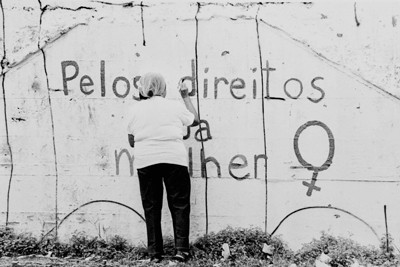 Pintura de painel pelos direitos da mulher em 1991