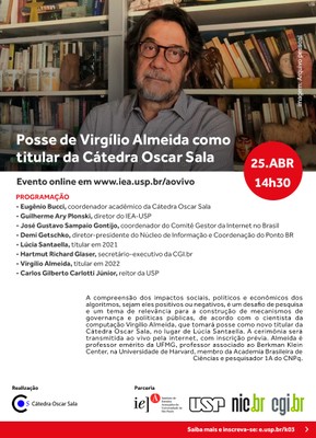 Posse de Virgílio Almeida como titular da Cátedra Oscar Sala