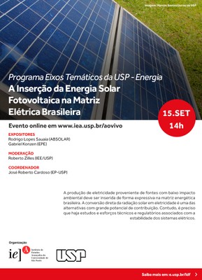 Programa Eixos Temáticos da USP - Energia: A Inserção da Energia Solar Fotovoltaica na Matriz Elétrica Brasileira