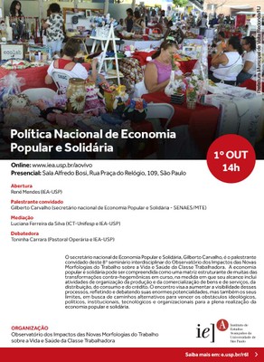 Seminário sobre economia popular e solidária