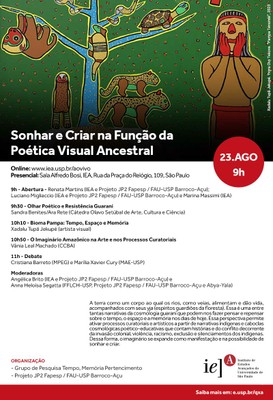 Convite para o seminário "Sonhar e Criar na Função da Poética Visual Ancestral"
