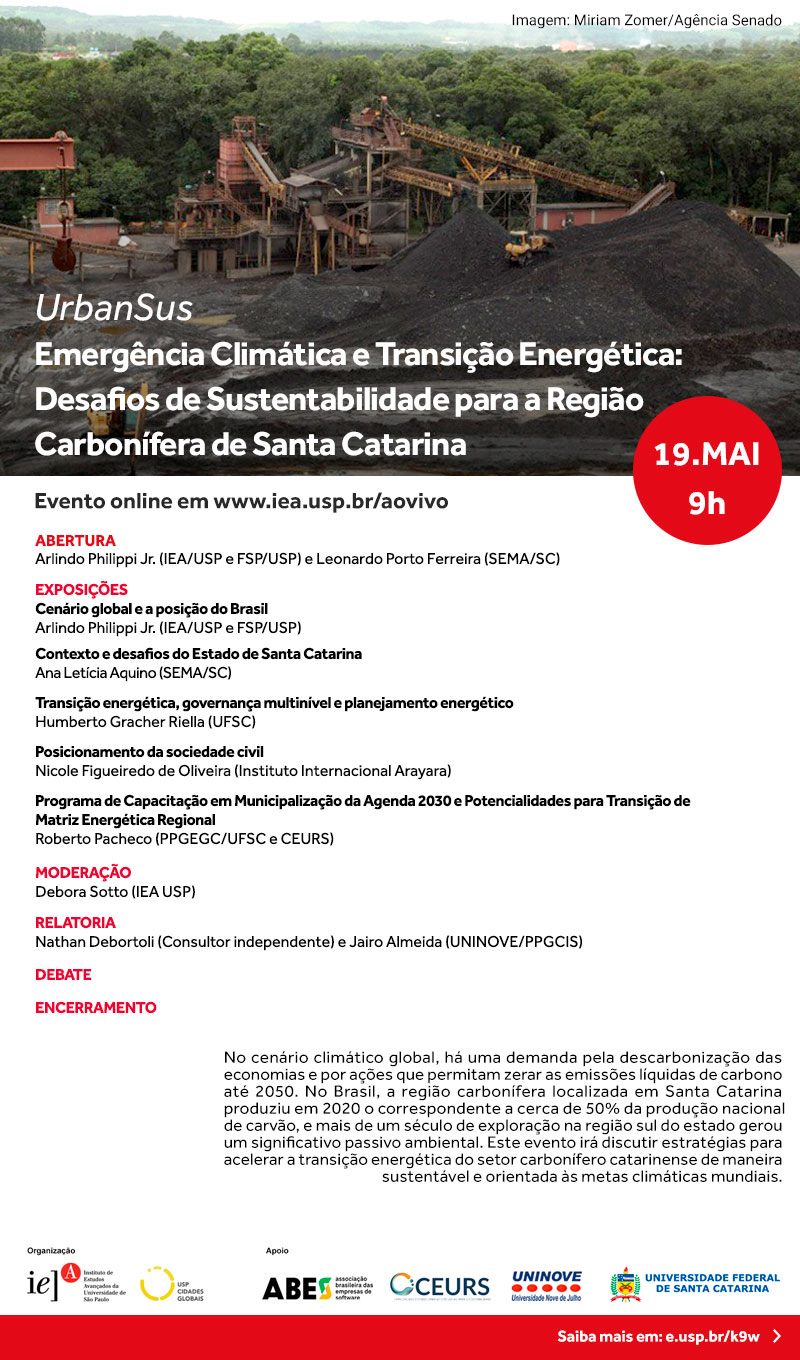 Urbansus - Emergência Climática e Transição Energética: Desafios de Sustentabilidade para a Região Carbonífera de Santa Catarina