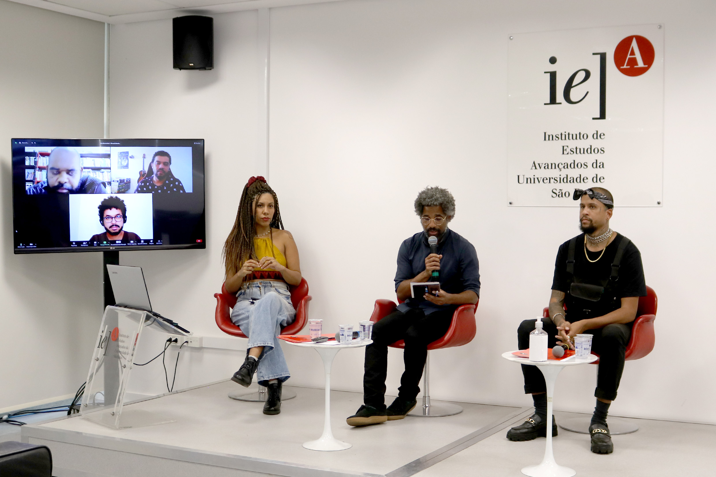 Luiz Mauricio Azevedo, Eric Paiva e Waldson Souza, via vídeo-conferência, Daisy Serena, Rosenilton Silva de Oliveira e Toni Baptiste