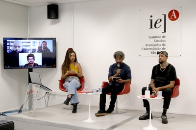Luiz Mauricio Azevedo, Eric Paiva e Waldson Souza, via vídeo-conferência, Daisy Serena, Rosenilton Silva de Oliveira e Toni Baptiste