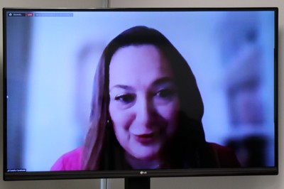 Sandra Cavalcante, via vídeo-conferência