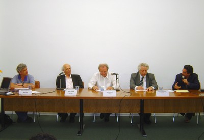 Arnaldo Mandel, Imre Simon, Jacob Palis, João Steiner e Nílson José Machado