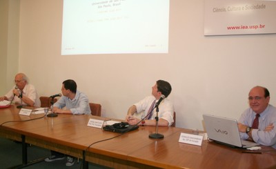 Imre Simon, Pablo Ortellado, Daniel Ravicher e Oswaldo Massambani