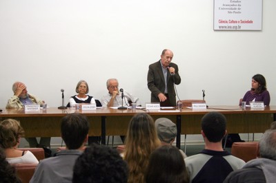 Francisco Whitaker, Silvia Leser de Mello, César Ades, Paul Singer e Mariana Almeida