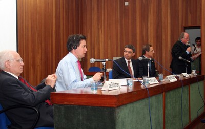 José Goldemberg, Ed Miliband, Alan Charlton, Luiz Fernando Furlan e Jacques Marcovitch
