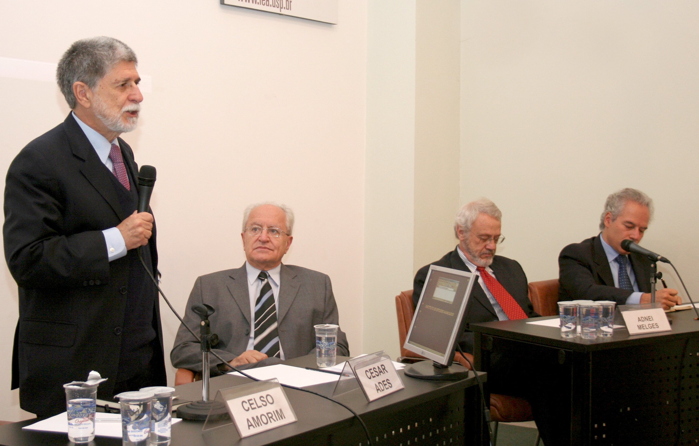 Celso Amorim, César Ades, Adnei Melgis e Mário Marconini
