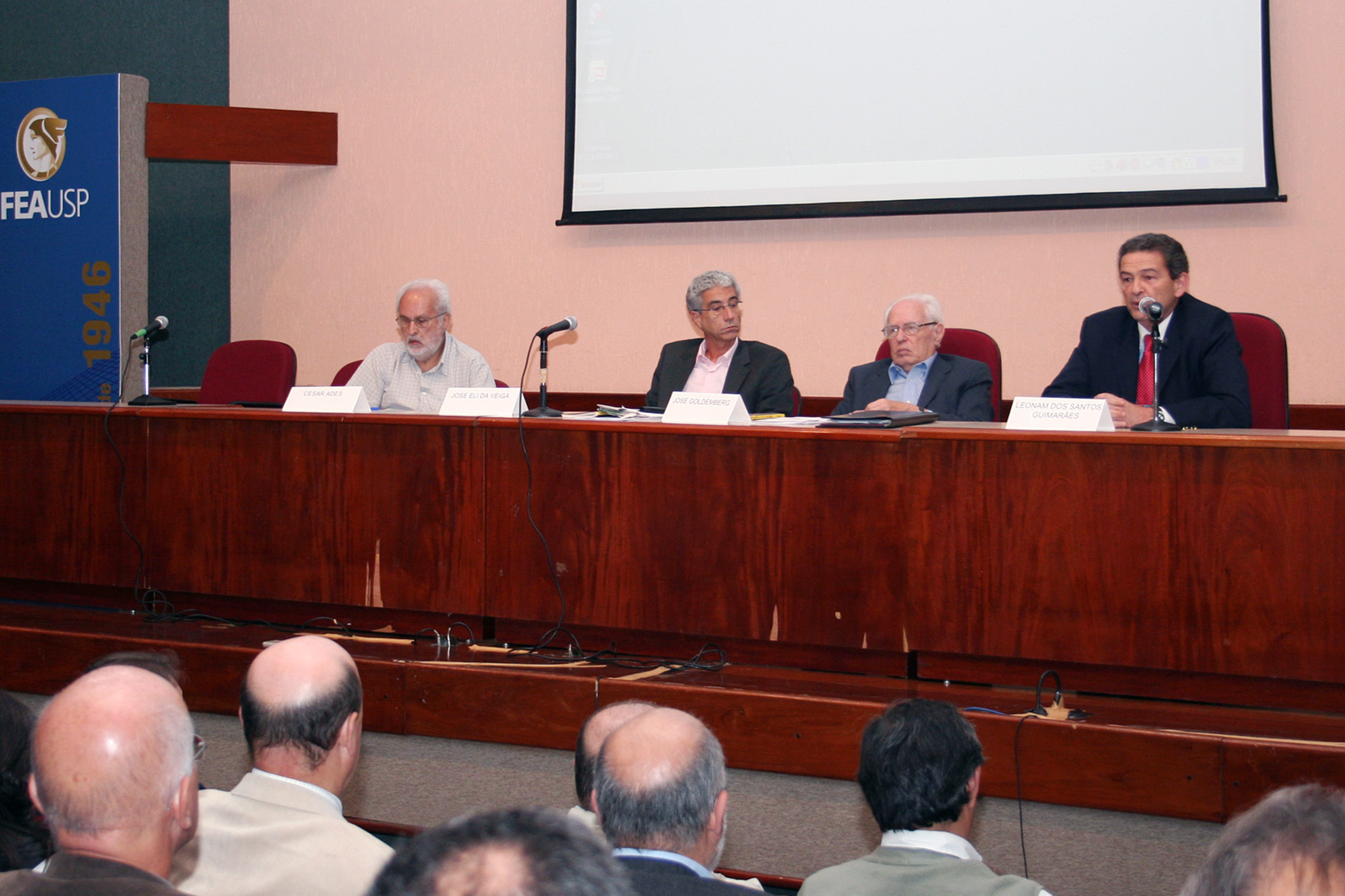 Silvio Salinas, José Eli da Veiga, José Goldemberg e Leonan dos Santos Guimarães