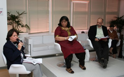 Maria Inês Nogueira, Mridula Mukherjee e Pedro Paulo Funari