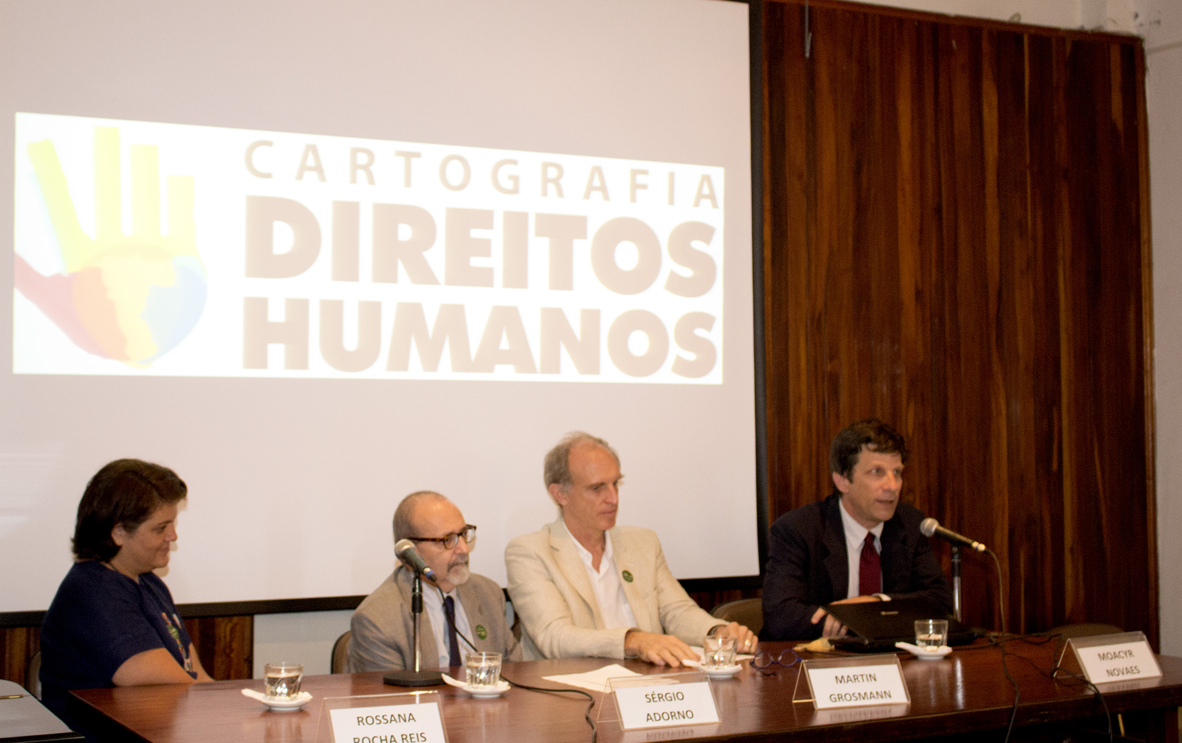 Rossana Rocha Reis, Sergio Adorno, Martin Grossmann e Moacyr Novaes