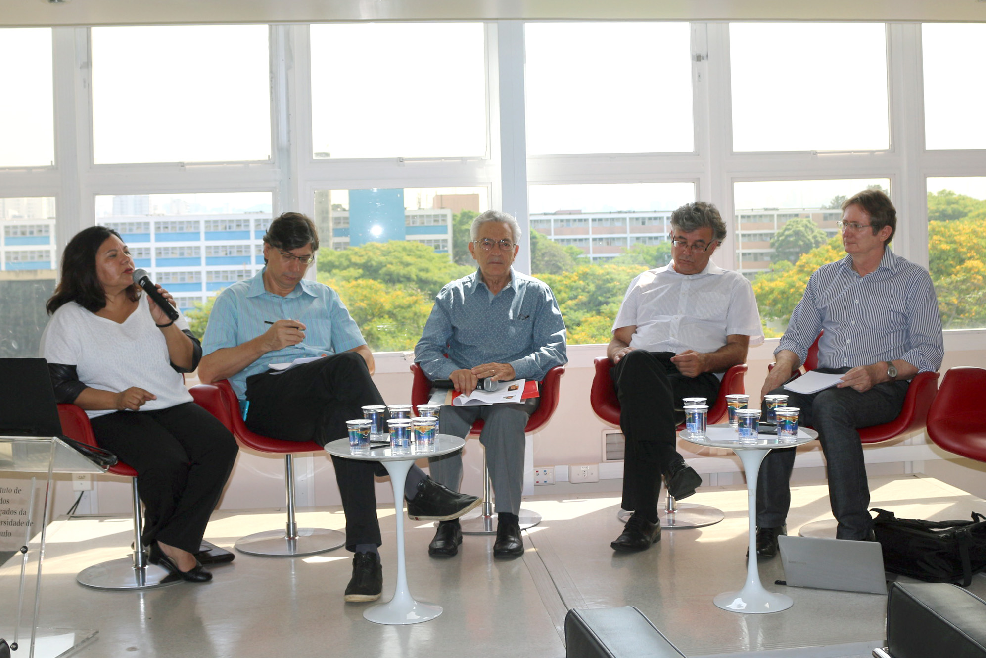Lúcia dos Santos Garcia, Márcio Pochmann, Alfredo Bosi, Anselmo Luis dos Santos e José Darin Klein