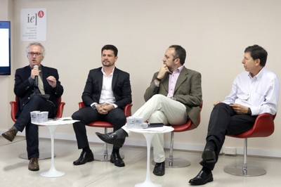 Luiz Henrique Catalani, Adriano Andricopulo, Hamilton Varela e José Eduardo Krieger